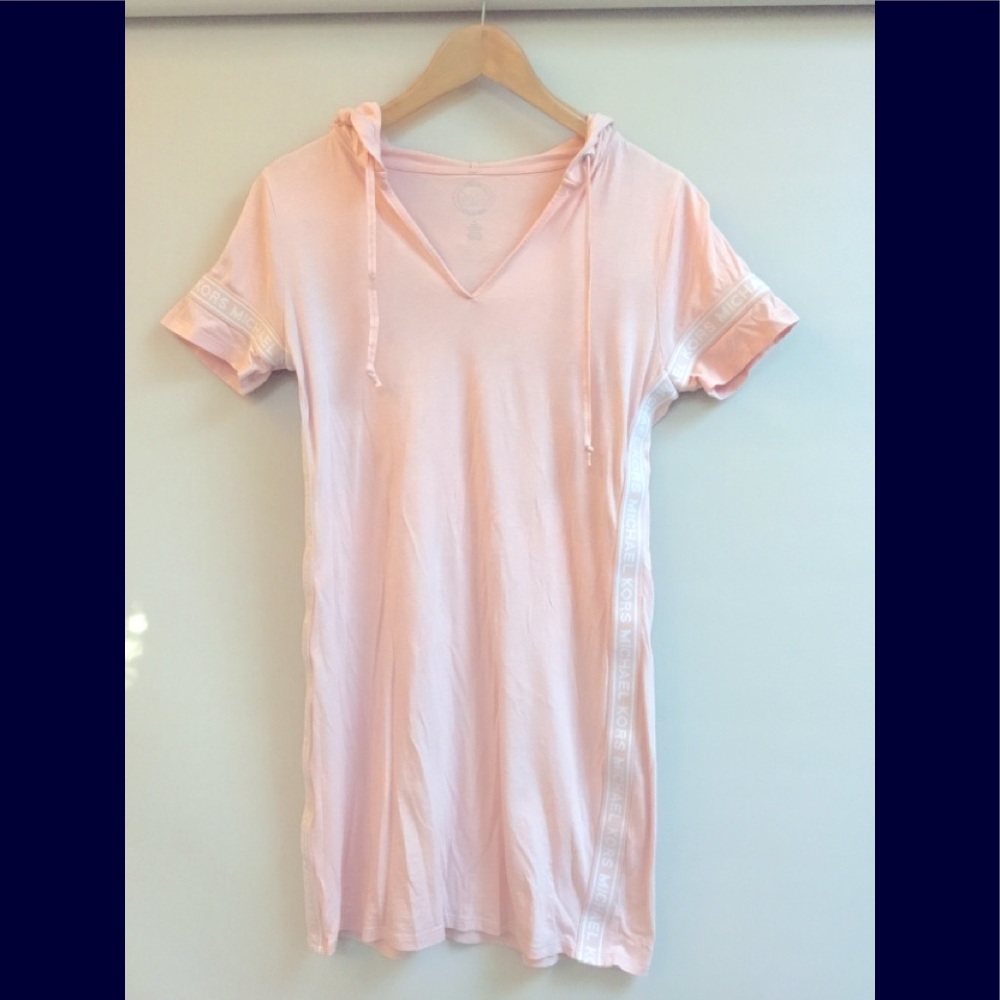 Michael KorsCotton hooded V-neck t-shirt dress